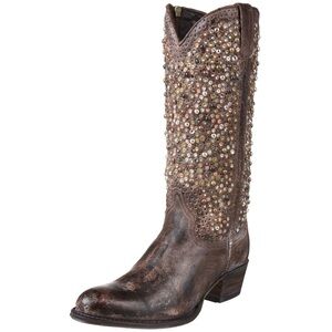 Frye Deborah Studded Heeled Cowgirl Leather Boots Size 8
